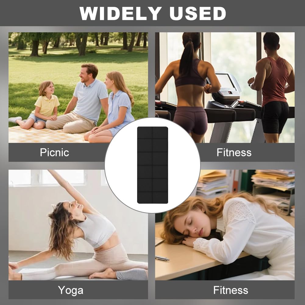 Tappetino di protezione pieghevole per il fitness, 183 cm x 61 cm x 6 mm di spessore, in PVC, ad alta densità, per il fitness, per il tapis roulant, palestra, cyclette, allenamento a rulli