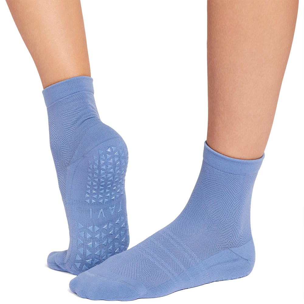 Tavi Women's Blue Aria Tec Pilates Grip Socks Eu 36-38 1/2