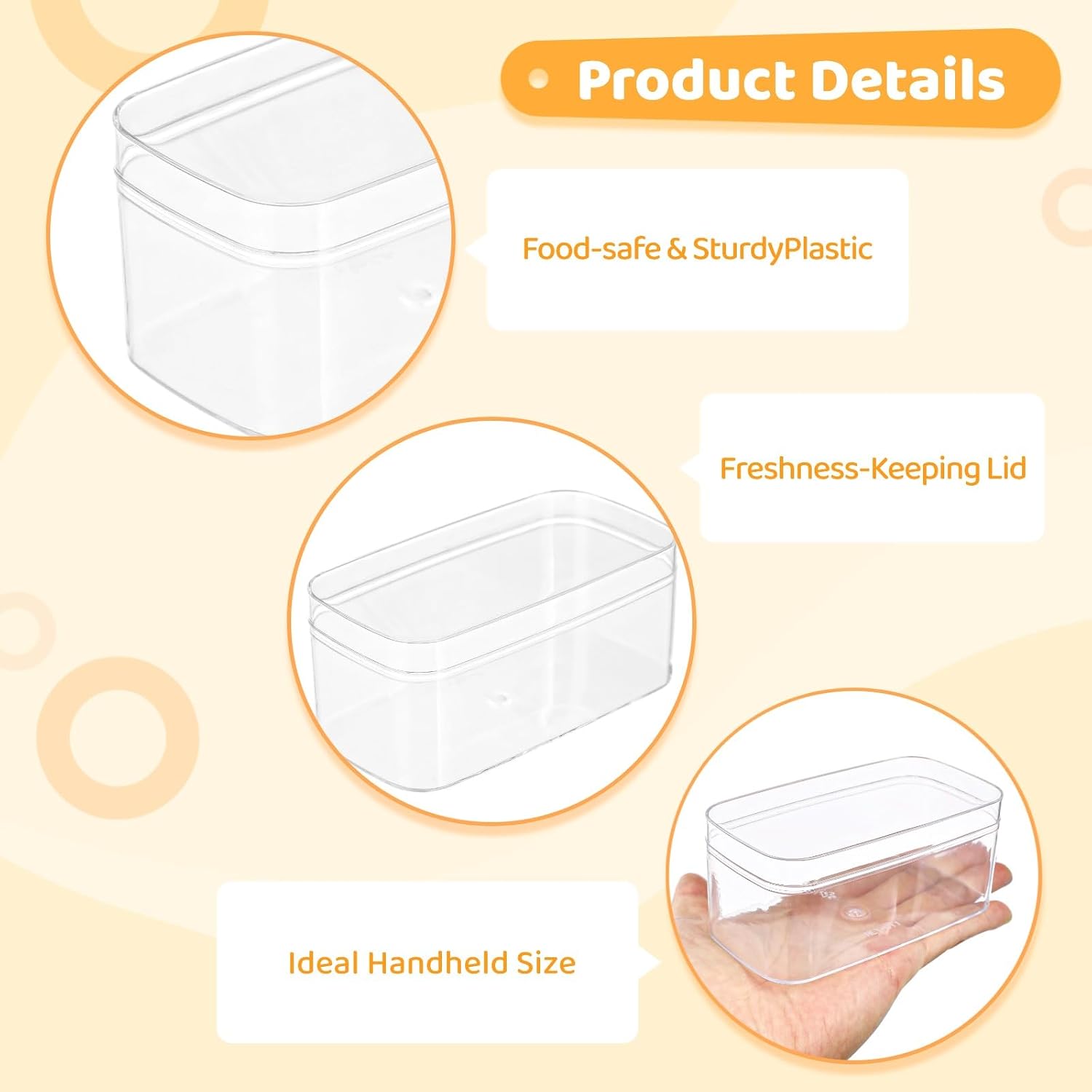 12 Pack 10OZ Clear Plastic Dessert Cups with Lids and Sporks, Rectangle Reusable Dessert Containers, 4.7 x 2.4 x 2 Inch Food Bowls for Tiramisu, Mousse, Pudding, Fruit