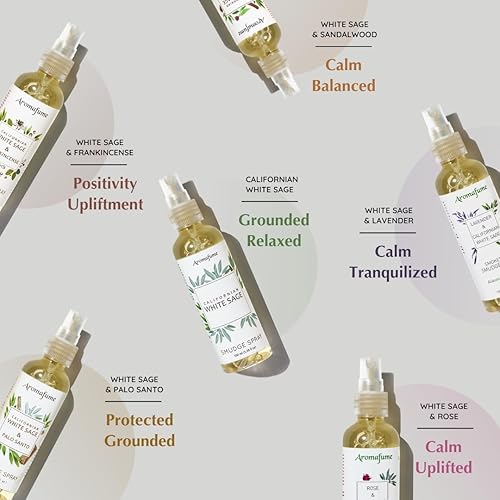 Miniatura 4 de Aromafume - Juego de regalo en aerosol para manchas de salvia blanca | 6 x 1.7 fl oz/1.7 onzas líquidas | Salvia blanca con rosa, lavanda, palo,