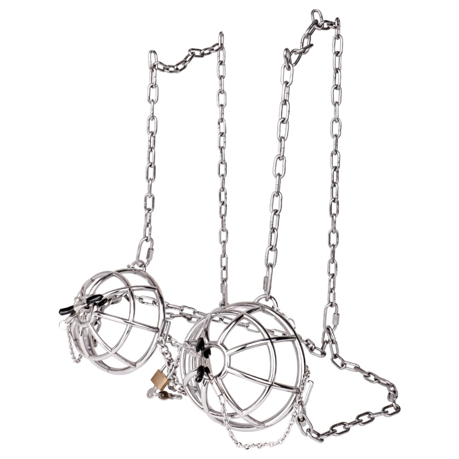 BDSM Bondage Set Sex Nippelklemmen Edelstahl Nipple Clamps Brust Stimulation Verstellbare Brustwarzenklemmen Folter Fesseln Sex Toys Fetisch SM Sexspielzeug für Frauen Männer,Silber