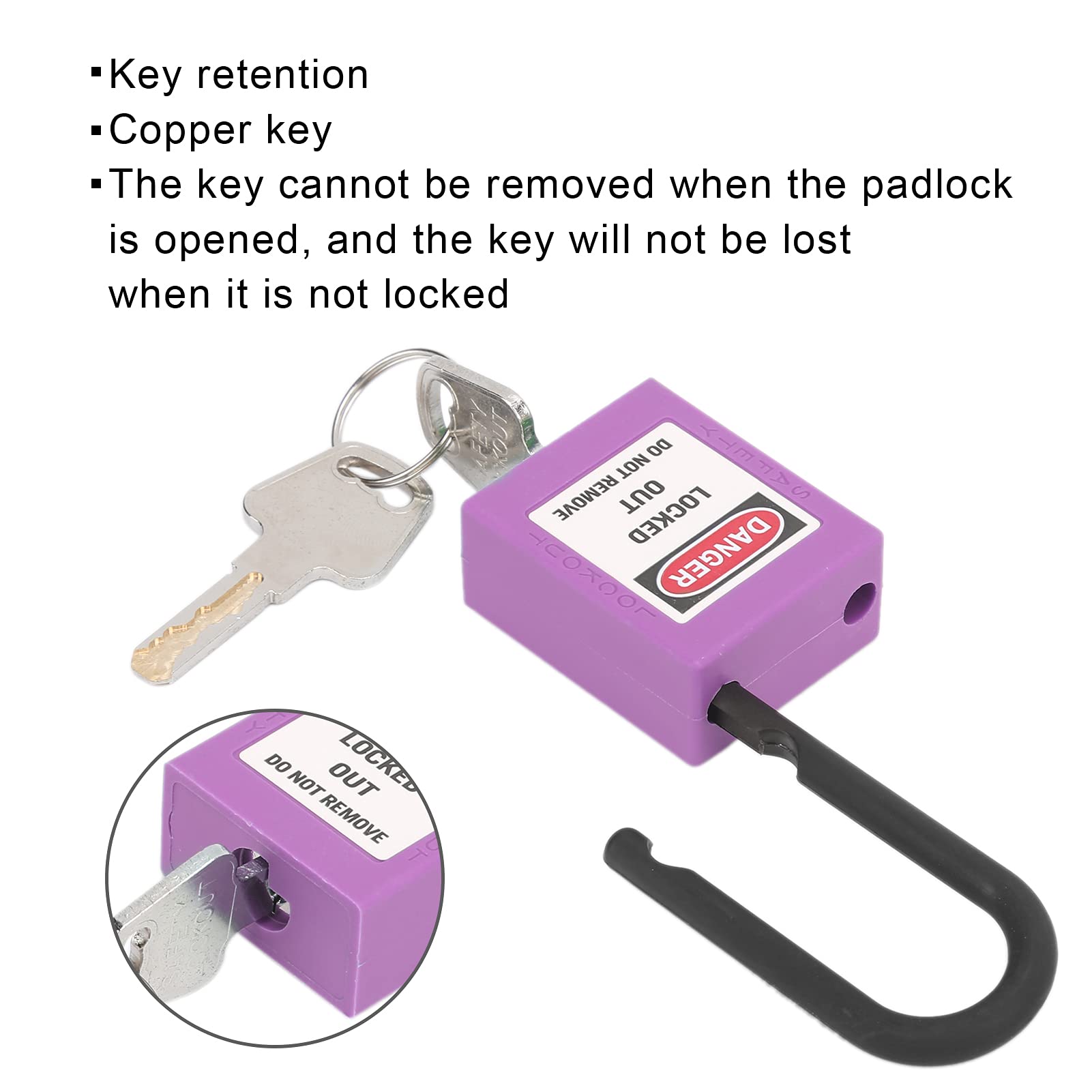 Cocoarm Juego de 10 Candados de Seguridad con Aislamiento de Ingeniería, Bloqueo de Seguridad de 38 Mm/1,5 Pulgadas, para Aplicaciones de Bloqueo en Interiores y Exteriores (PURPLE)