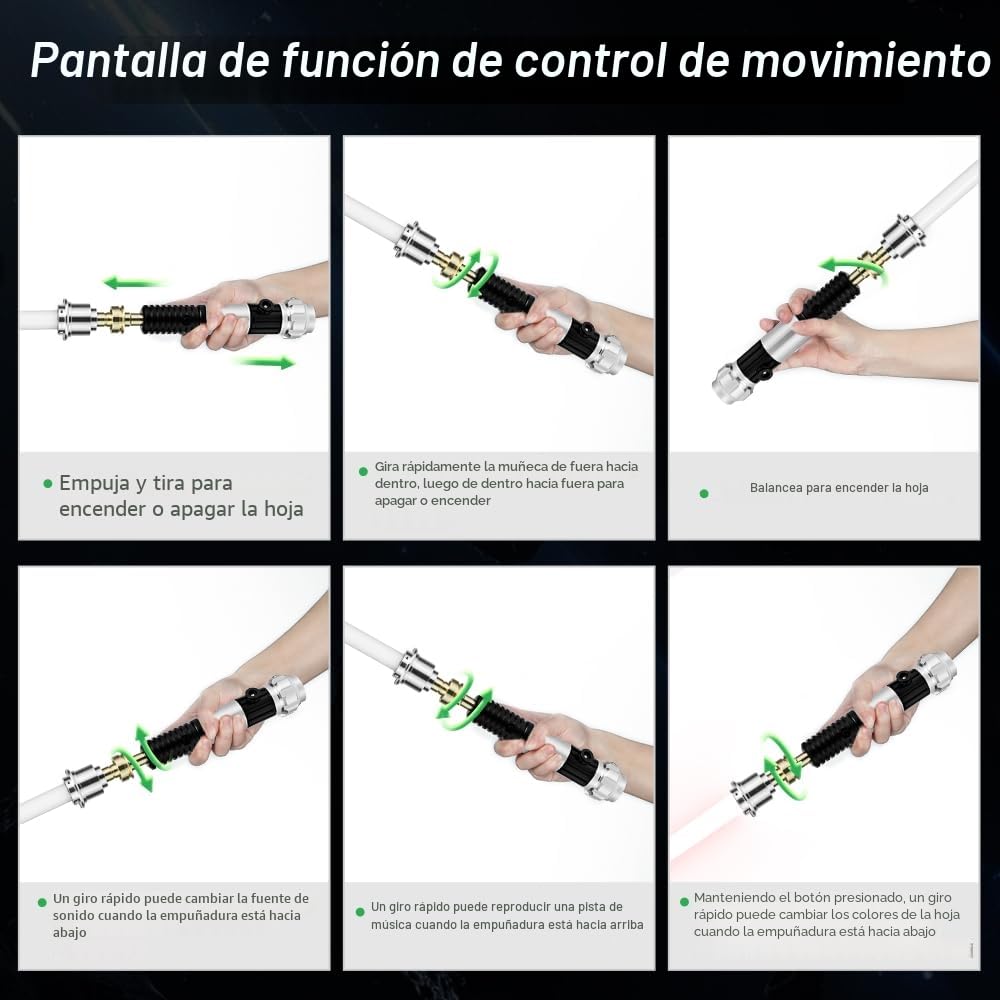 Sable de luz G4E con aplicación Bluetooth, oscilación suave, 16 fuentes de sonido, cambio de color RGB infinito, control de movimiento. RGB mejorado v3.0. Sable de luz para adultos y cosplay (Obi RGB
