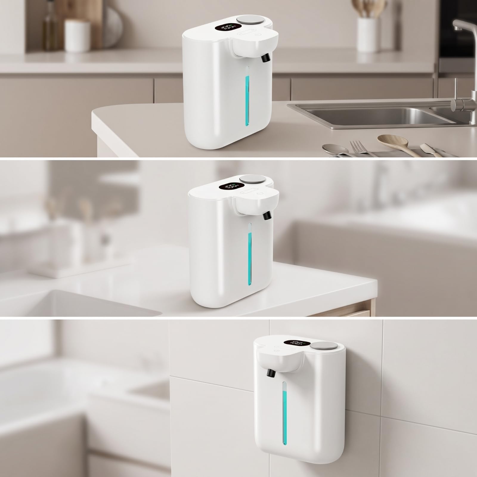 Dispensador Jabón con Pantalla LED, Líquido
