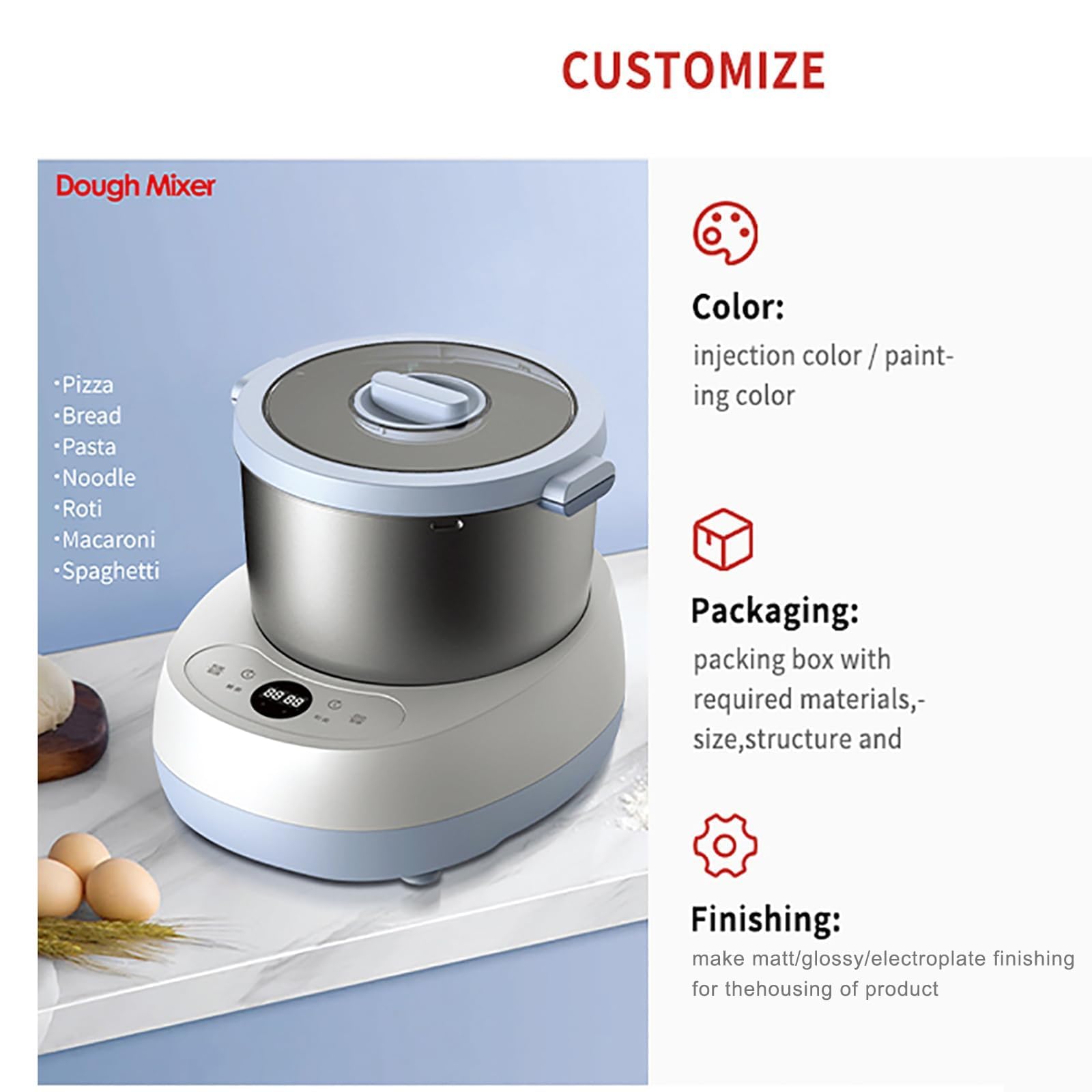 Elettrico Automatico Piccolo Spirale Impastatrice Pizza Impasto Maker Impastatrice Impastatrice Multifunzionale In Acciaio Inox Farina Mixer