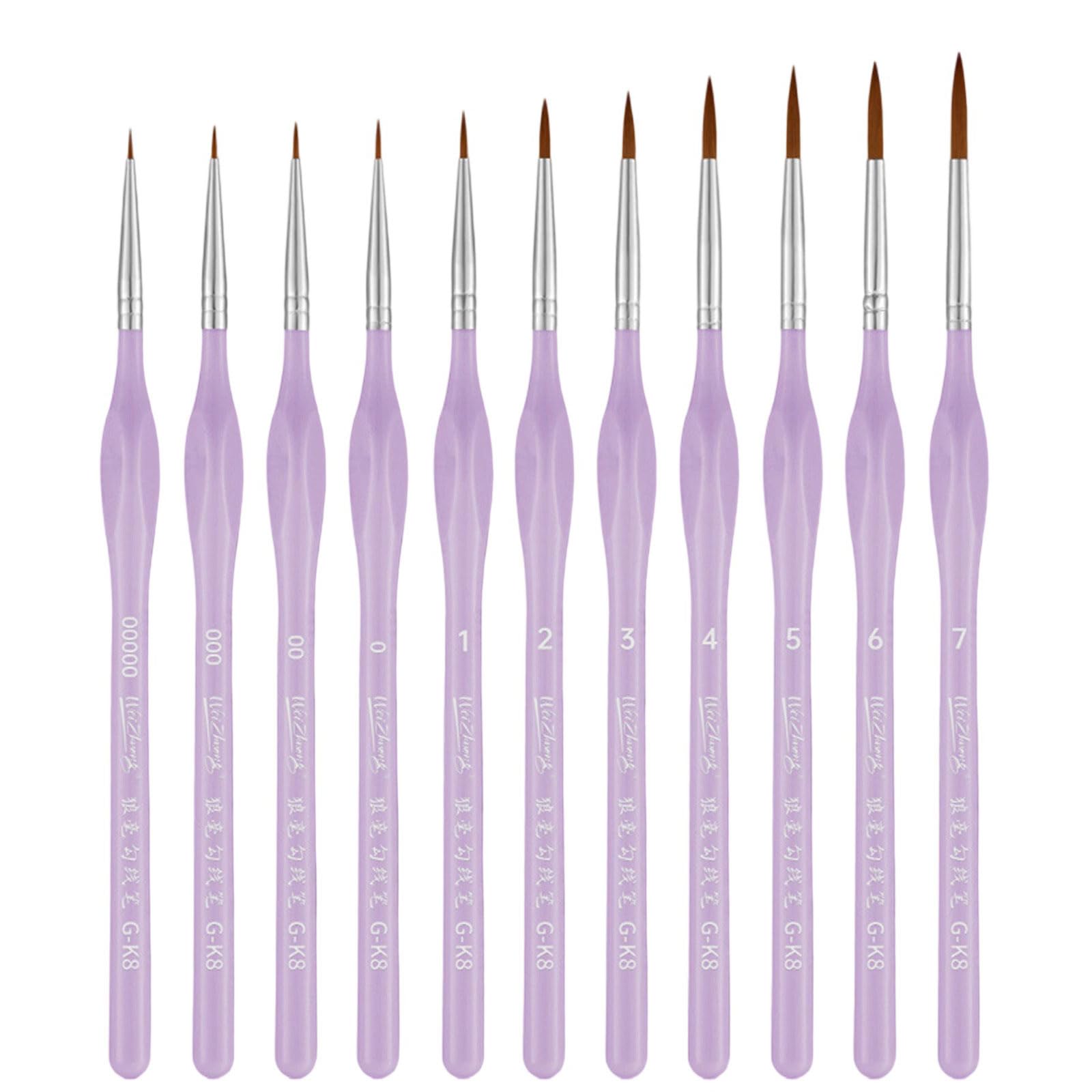 11Pcs Miniature Paint Brushes Set For Fine Detailing With Acrylic Watercolor Oil Gouache & Face Art Models Professional Calligraphy Brush Pen