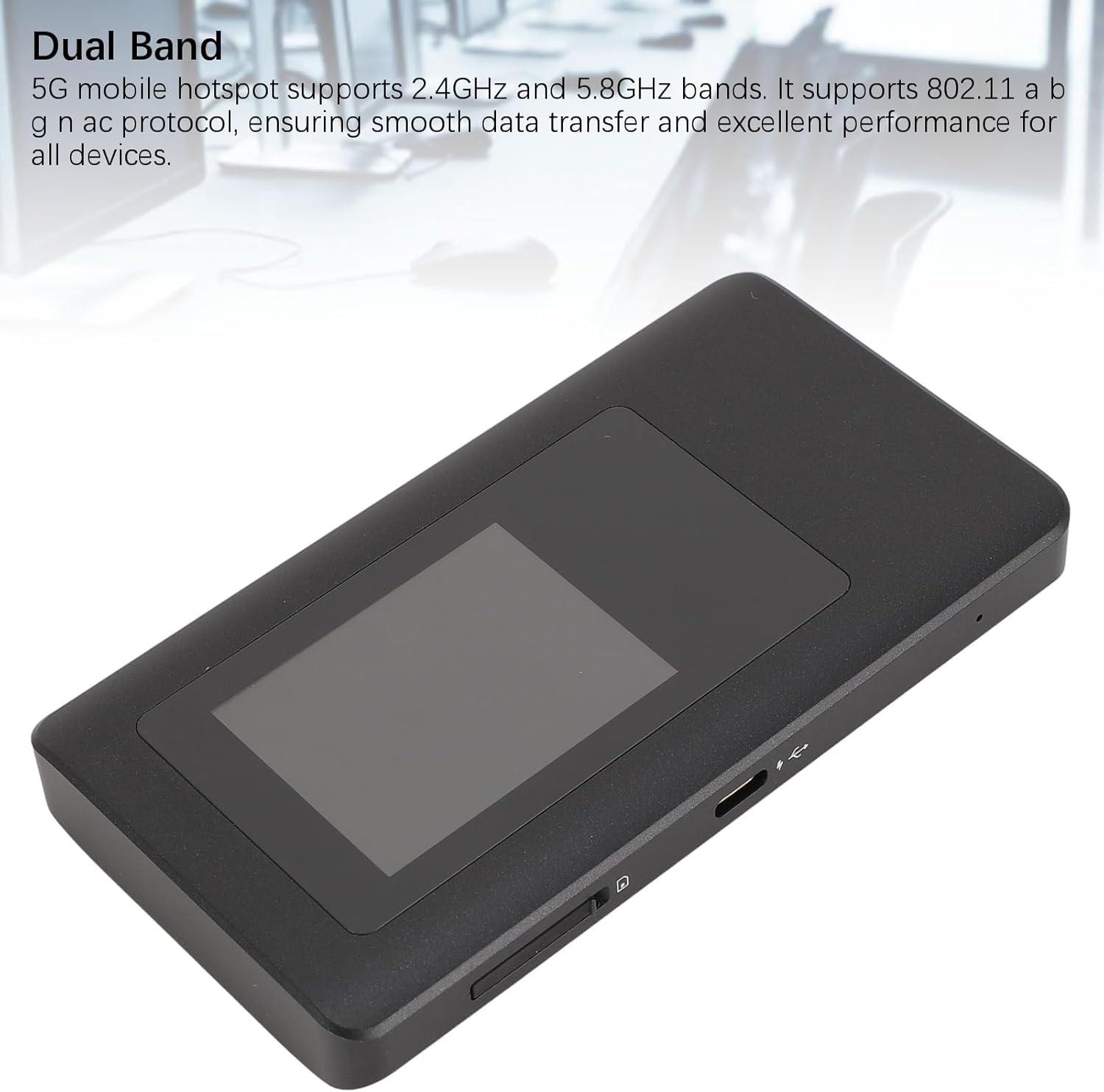 5G Mobile Hotspot, WiFi 6 Dual Band Portable Router with 4400mAh Battery for Travel Remote Work and Multi Device Connectivity