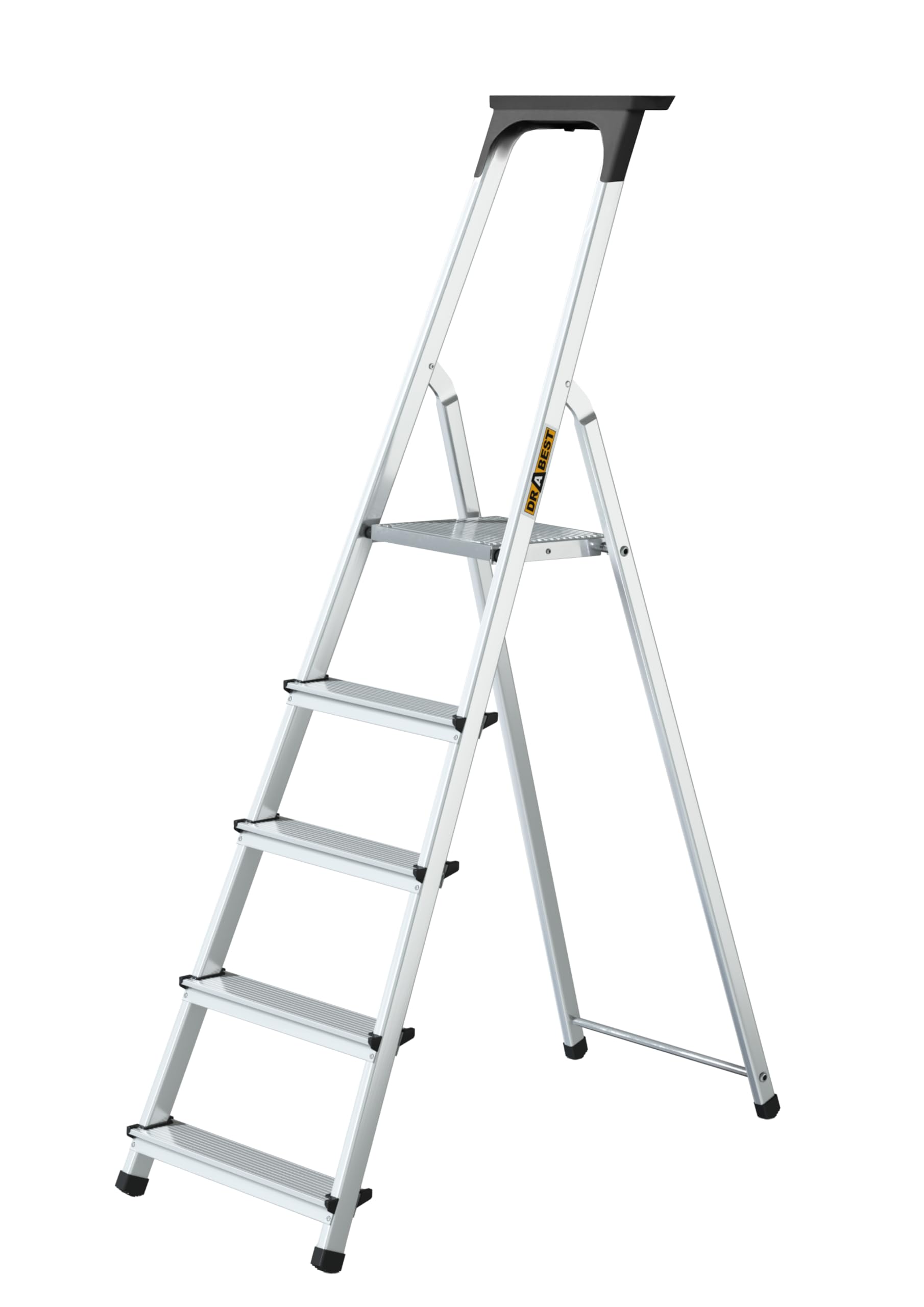 Drabest Aluminum 5-Step Household Ladder With Tool Shelf 125 Kg from B&Q