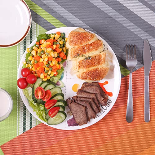 Viynran 10-Inch Ceramic Portion Control Plates For Weight Loss And Diabetes, Set Of 2 Reusable Dishes, Microwave Safe #TOP4