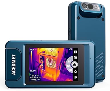 Thermal Camera, 256 x 192 IR Resolution Infrared Camera, 90 degree Rotatable Lens Thermal Imaging Camera 49152 Pixels with 4 Color Palettes, 25 Hz, 3.5