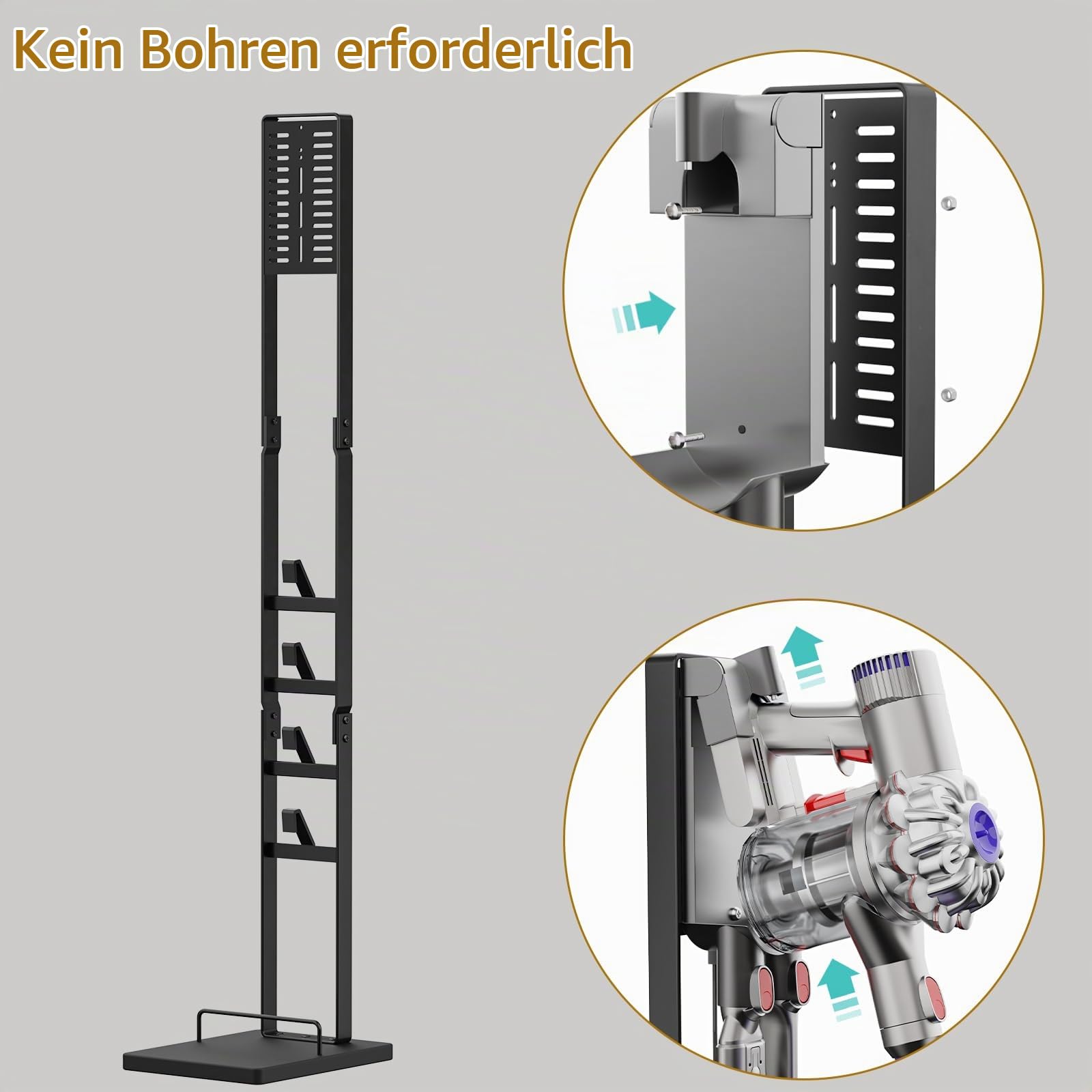 OUTBROS Staubsauger Ständer, Kompatibel für Dyson, Schwarz