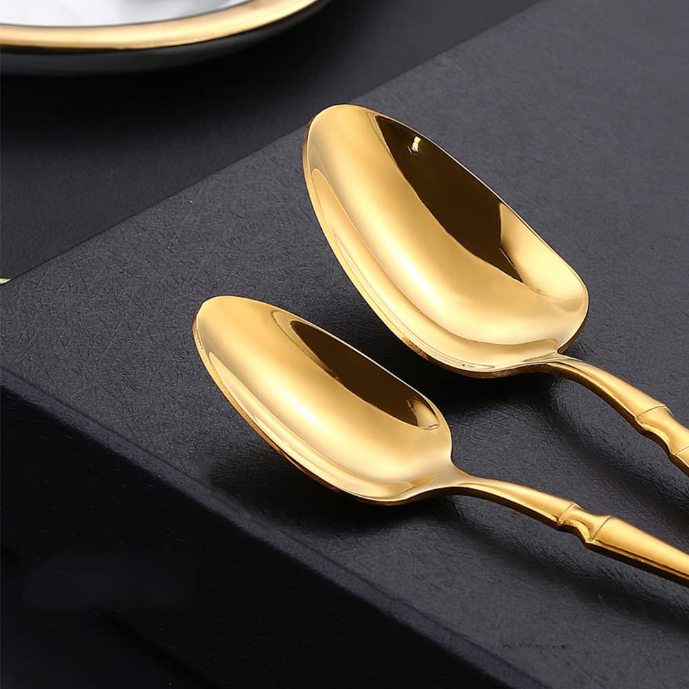 Genérico Juego De Cubiertos Dorados De 16 Piezas, Cubiertos De Acero Inoxidable De Grado Alimenticio, Juego De Cubiertos Resistente A La Oxidación Y Duradero, Cubiertos para Banquetes De Bodas