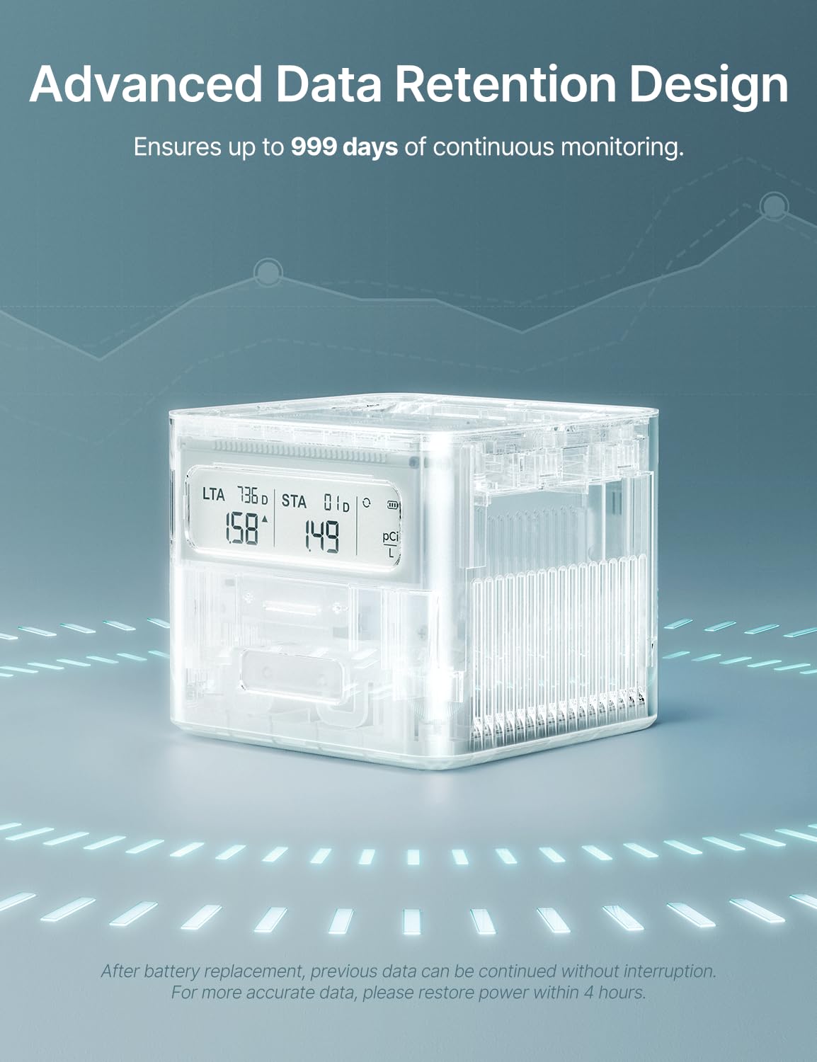 X-Sense Radon Detector for Home, Easy to Use, Zero Lab Fees, No Installation Required, Continuous Monitoring with Clear LCD Screen, XR0A-SR - 5