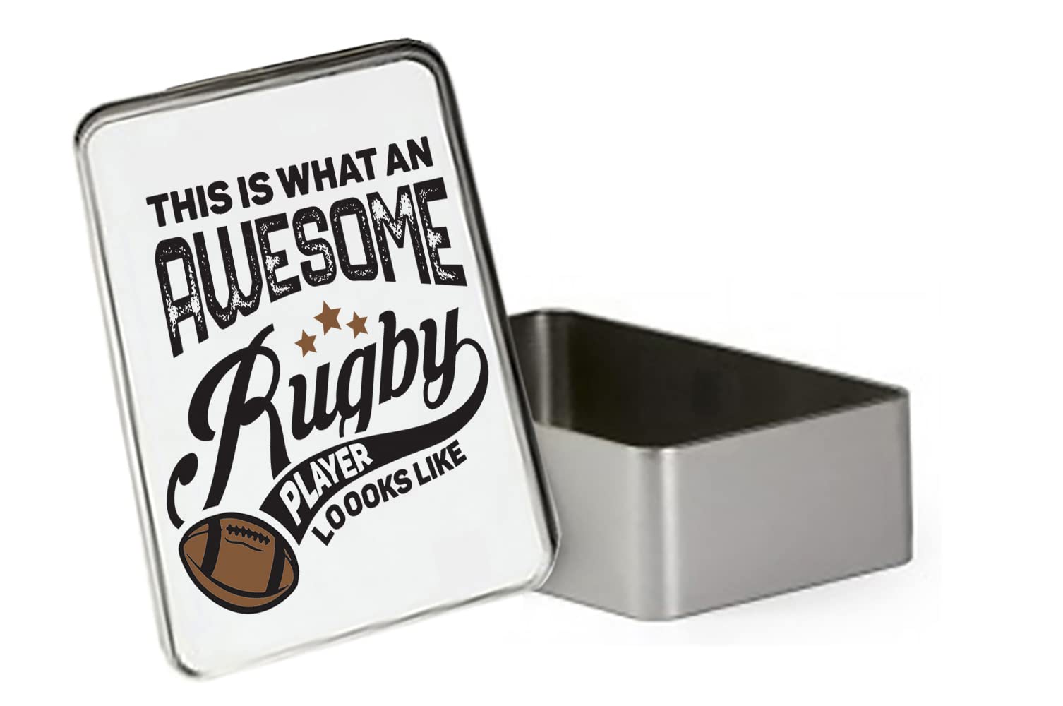This Is What An Awesome Rugby Player Looks Like, Sports Player Birthday Christmas Portable Metal Tin, Storage Box. (Rectangular)