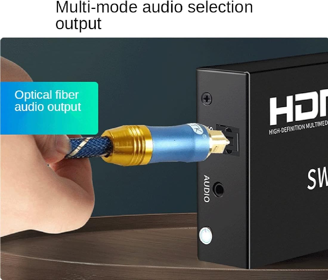 2X4 HDMI Switch Splitter，4K HDMI 2.0 Switcher 2X4 Splitter with HDMI 2.0 Audio Extractor Splitter Functions HDMI 2 in 4 Out Switch Splitter