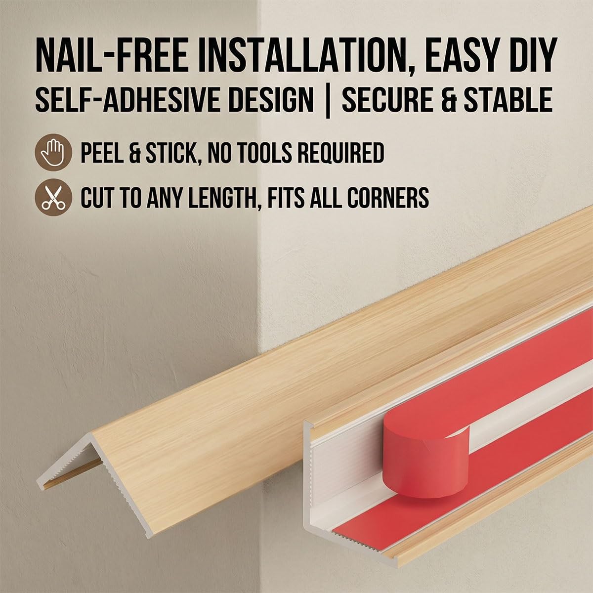 Cantonera Protector de Esquinas Pared Autoadhesivo, Perfil Angular de PVC para Protección de Bordes y Muebles, Tira Anticolisión Infantil para Esquinas Vivas y Escaleras(Cement Gray,400cm)