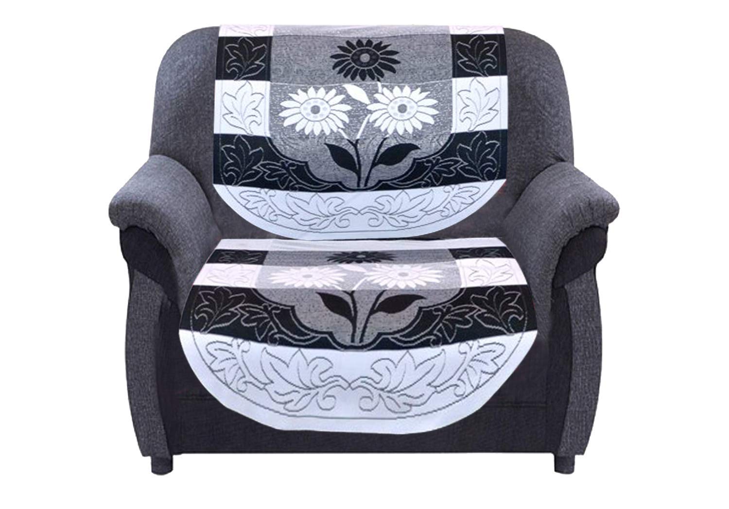 Kuber Industries Flower Cotton 6 Piece 5 Seater Sofa Cover Set