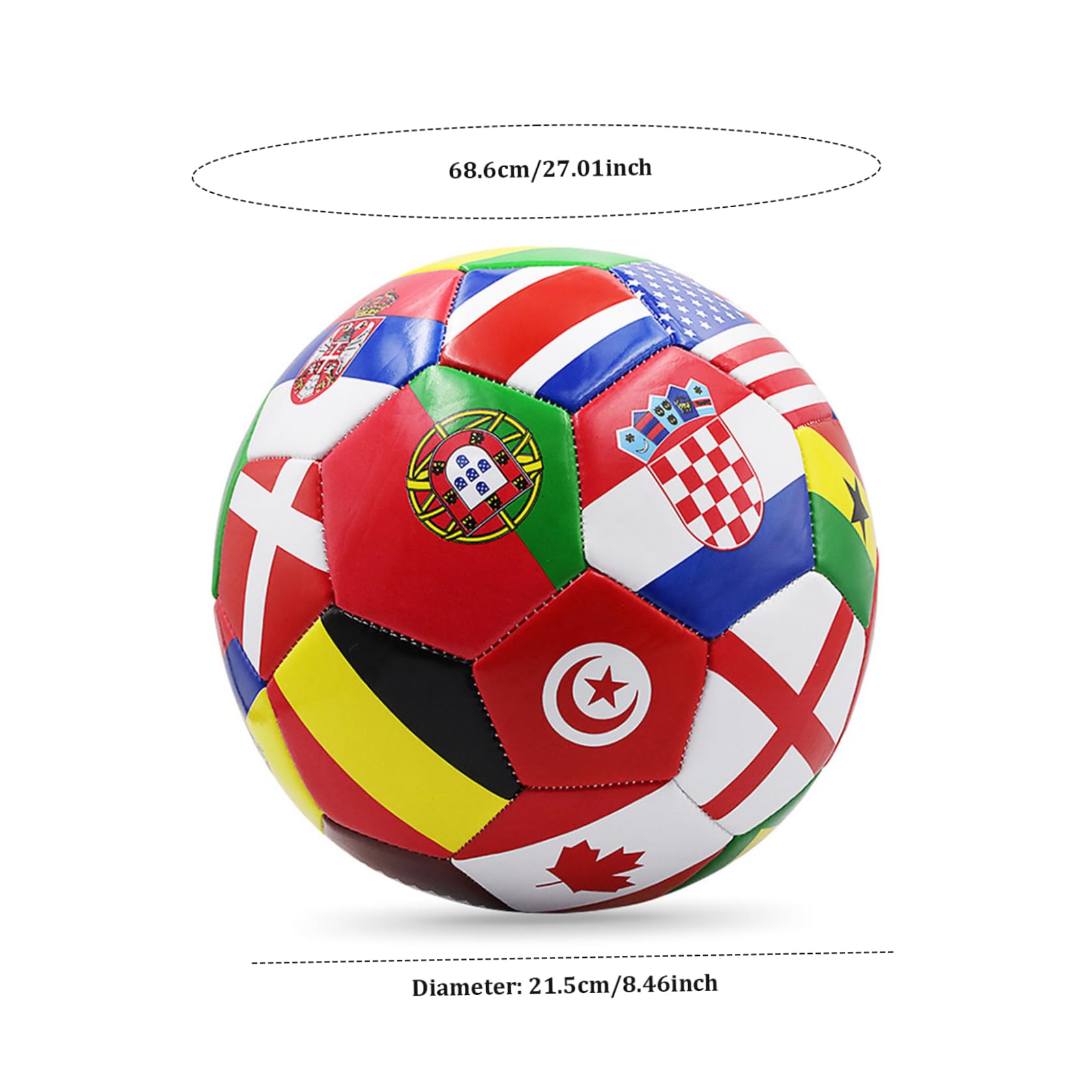 Taille 5 Bol de Football, Ballon de Football National de 8,5 Pouces, PVC étanche PVC pour Adultes Ballon de Foot