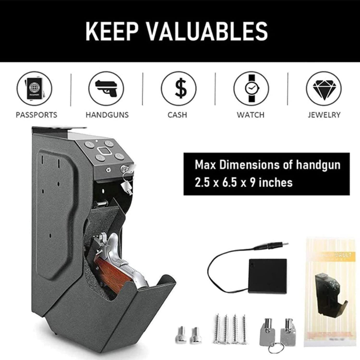 Coffre-fort Biométrique Artemis Pour Pistolet - Empreinte Digitale - Noir - Occasion