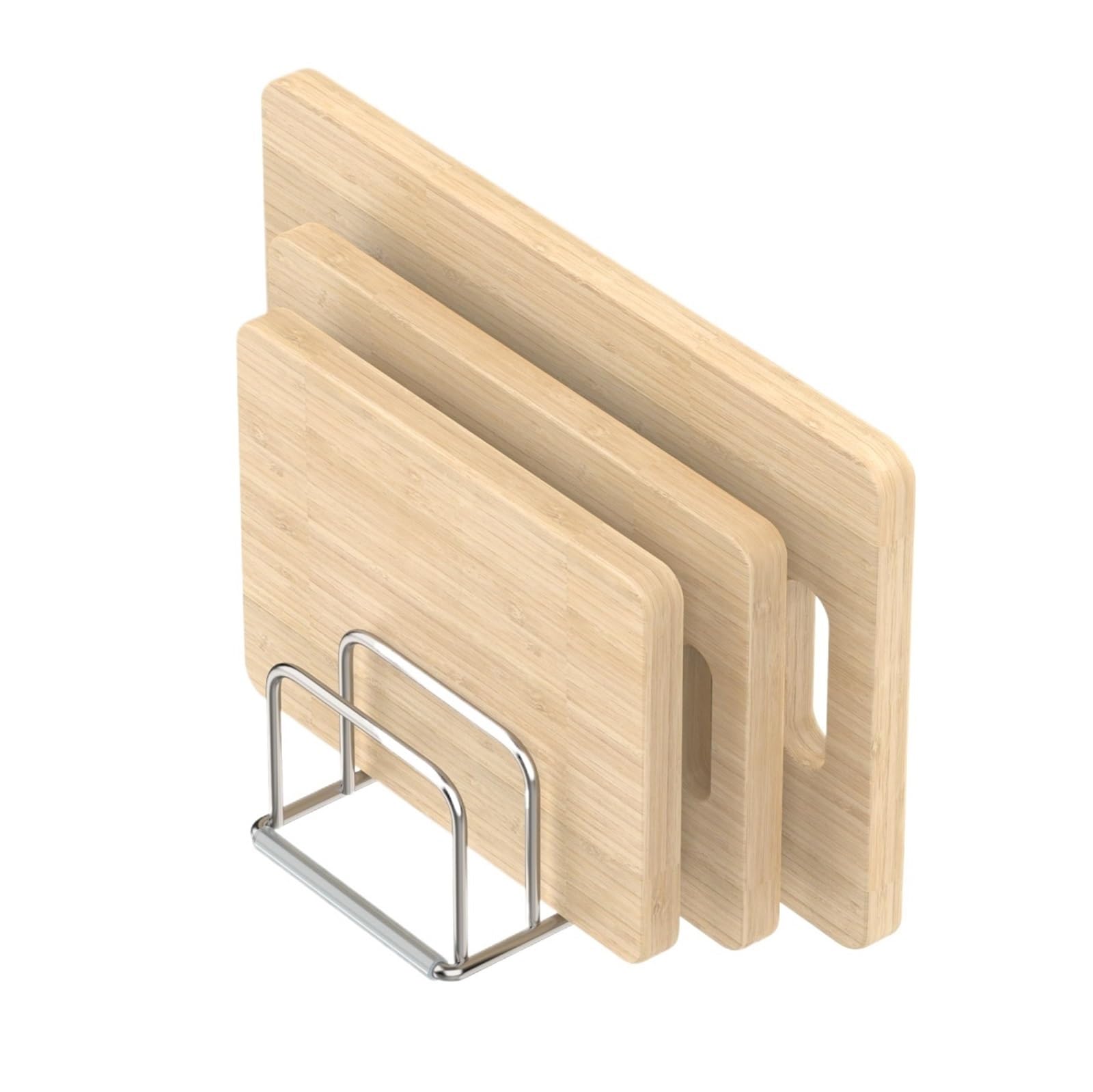 LPATEBCVU Cutting Board Stand Kitchen Cabinet Organizer, Steel Cookware Holder, Divided With 5 Slots For Skillets Baking Tray And Chopping Board Rack