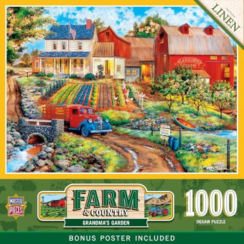 MasterPieces Rompecabezas de 1000 Piezas para Adultos, Familia o Jóvenes - Grandma's Garden - 26.75" x 19.25"
