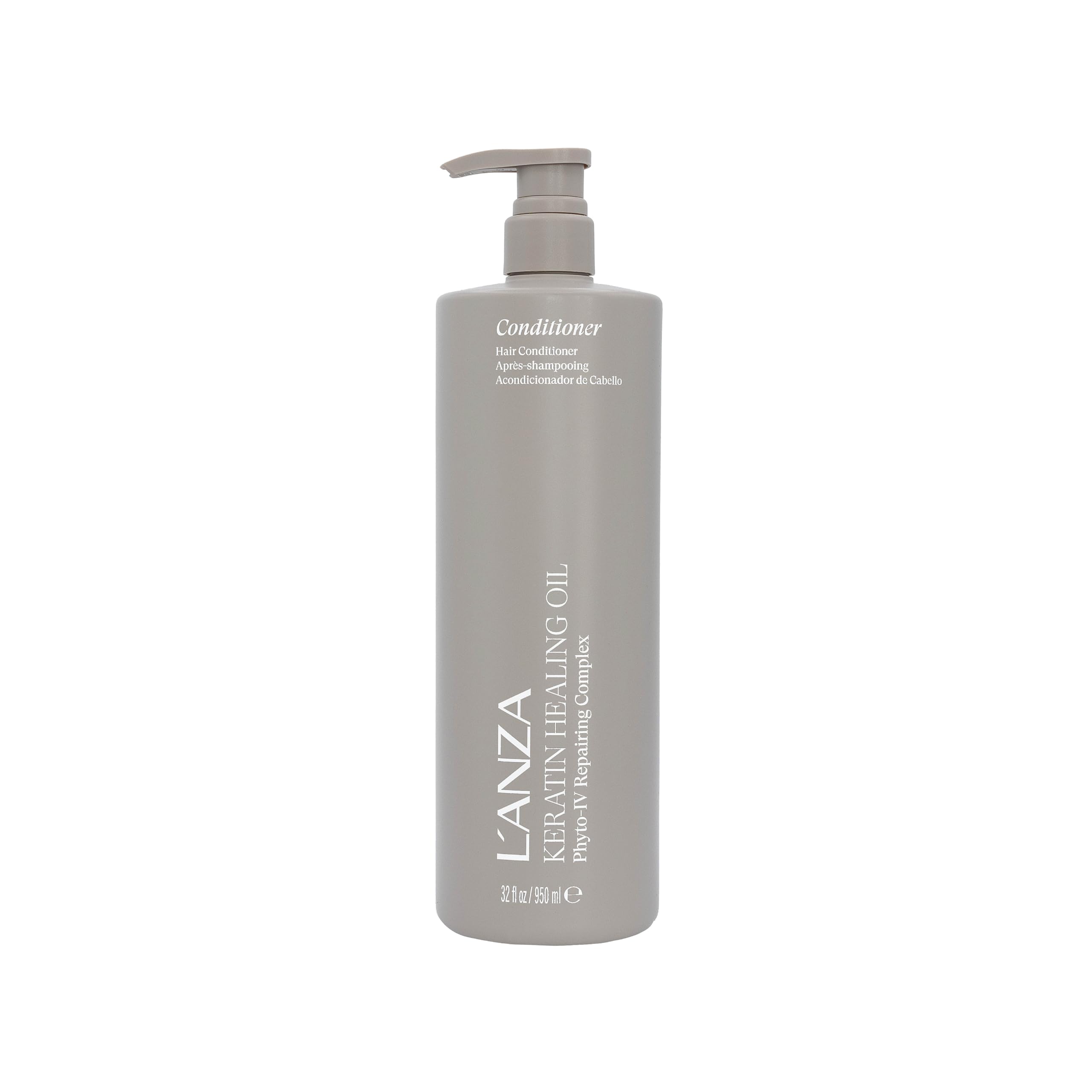 L'ANZA Keratin Healing Oil Lustrous Conditioner for Damaged Hair - Nourishes, Repairs, and Boosts Hair Shine and Strength for a Perfect Silky Look, Sulfate-free, Paraben-free, Gluten-free (950ml)