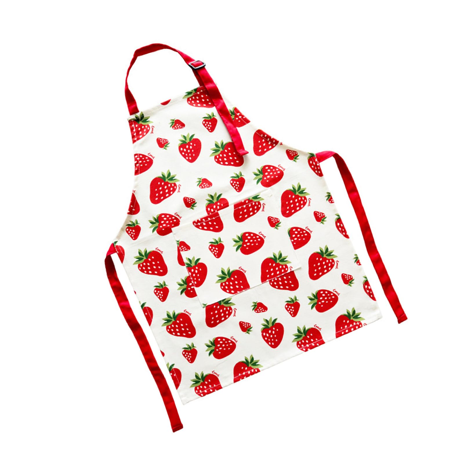 JSGHGDF Popular Strawberry Print Kitchen Apron for Children Cooking Baking Classroom Art Craft Activity Party Gathering Fun Game Kitchen Apron
