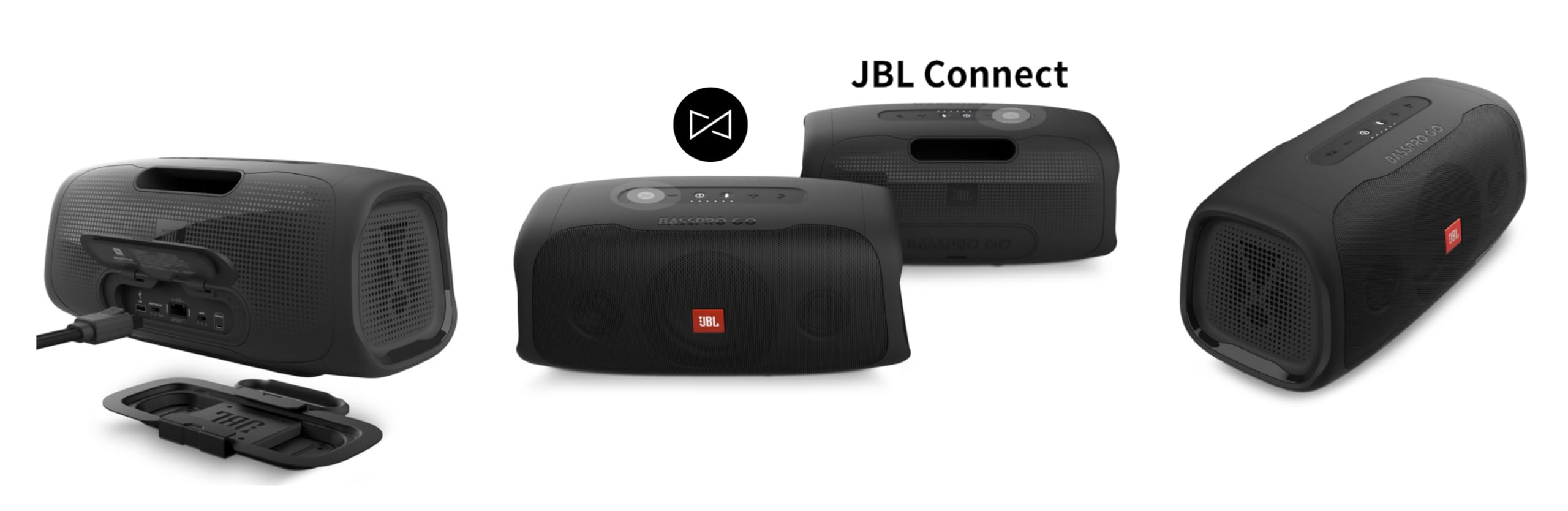 JBL BASSPRO Go - 2 in 1: Aktiv Subwoofer Auto und 200 Watt Bluetooth Party Lautsprecher in einem - Einsetzbar im Auto & daneben, Black