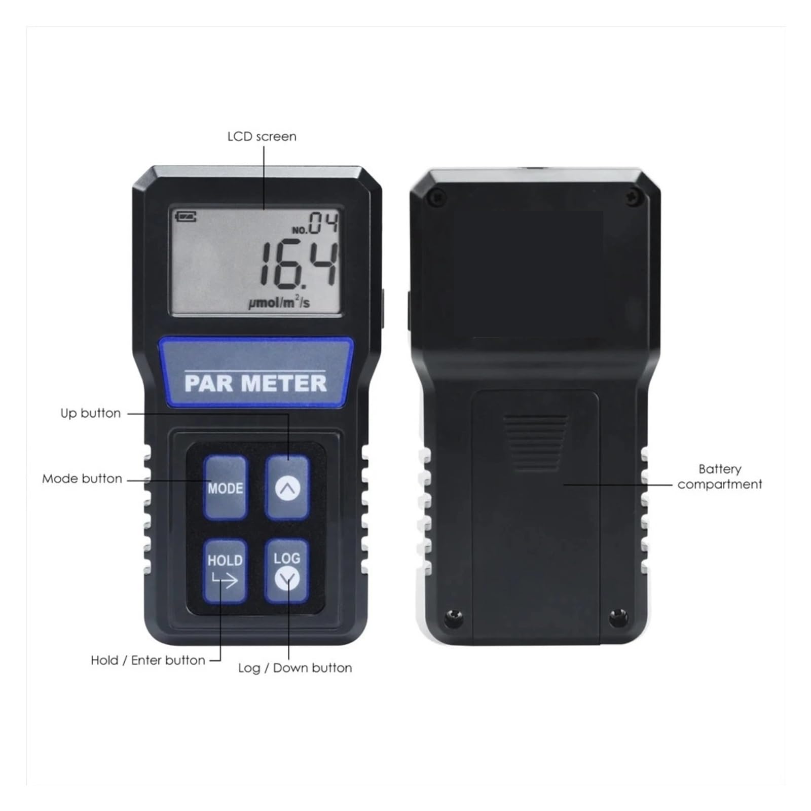 Medidor de luz, Medidor PAR Impermeable IP68 para Acuario con Tanque de Arrecife, probador PPFD Poste