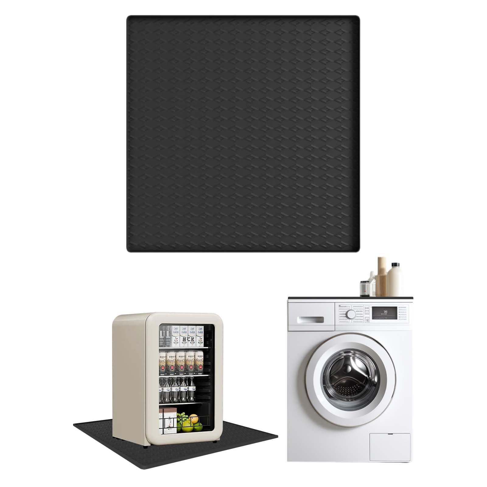 MINZHI 60 * 60 cm, Wiederverwendbare Tropfschale, Kühlschrankmatten mit Erhöhtem, Tropfschale für Waschmaschine, Mini-Kühlschrank-Silikonmatte, geeignet für Kühlschränke, Waschmaschinen, Weinschränke