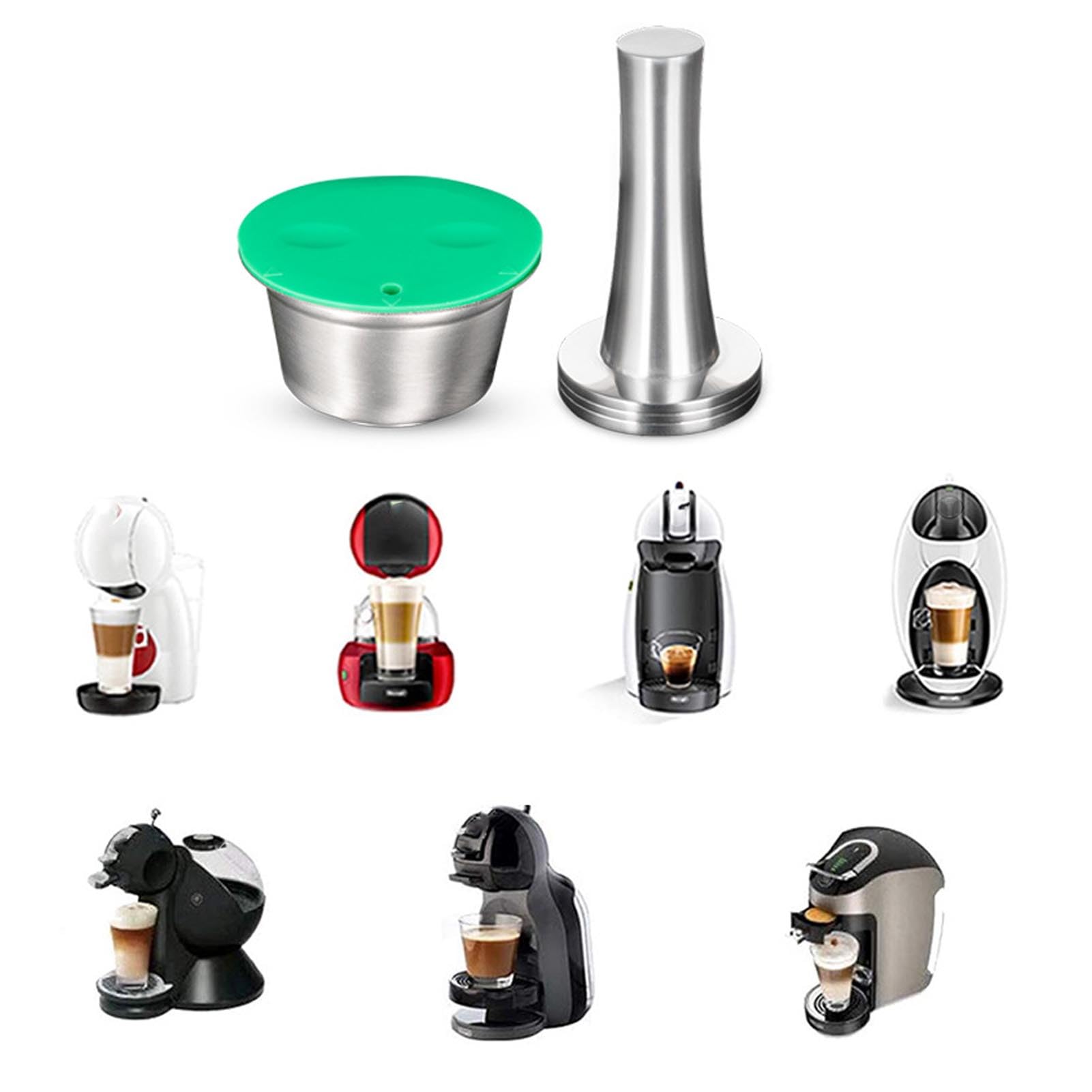Cocoarm Cápsula de café de Acero Inoxidable Kit de Cápsulas de café Reutilizables con Cuchara Manipuladora Juego de Cepillos para Elaboración de Cerveza Casera Diseño de Acero Inoxidable Duradero