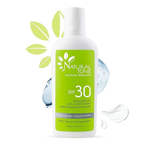 SPF30 Protector solar natural de amplio espectro, protector solar mineral calmante e hidratante, vegano, bloqueador solar sin parabenos, protector