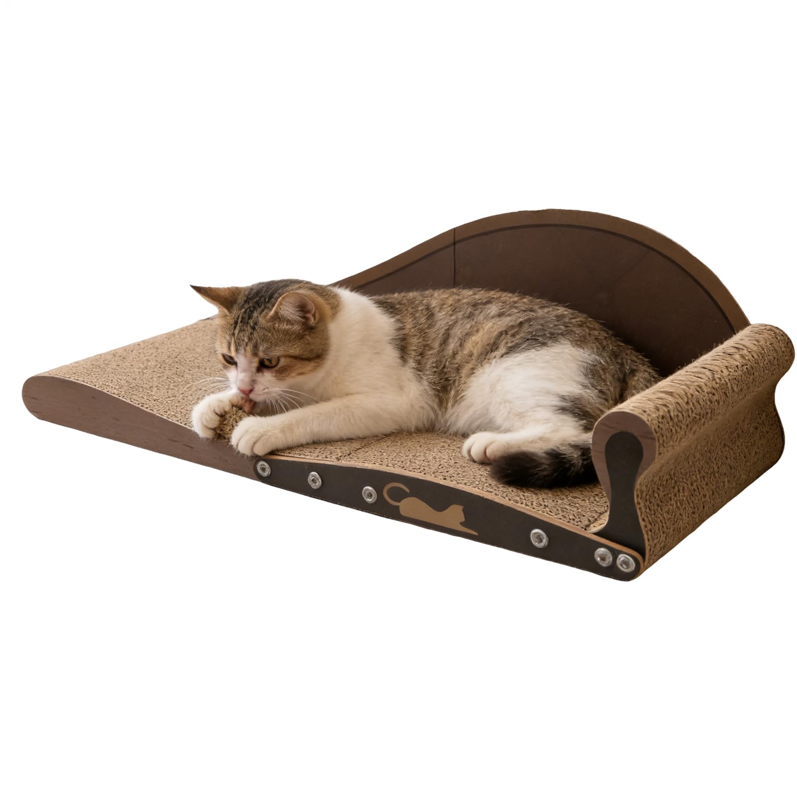 Lit griffoir pour chat en carton ondulé avec coussin de meulage