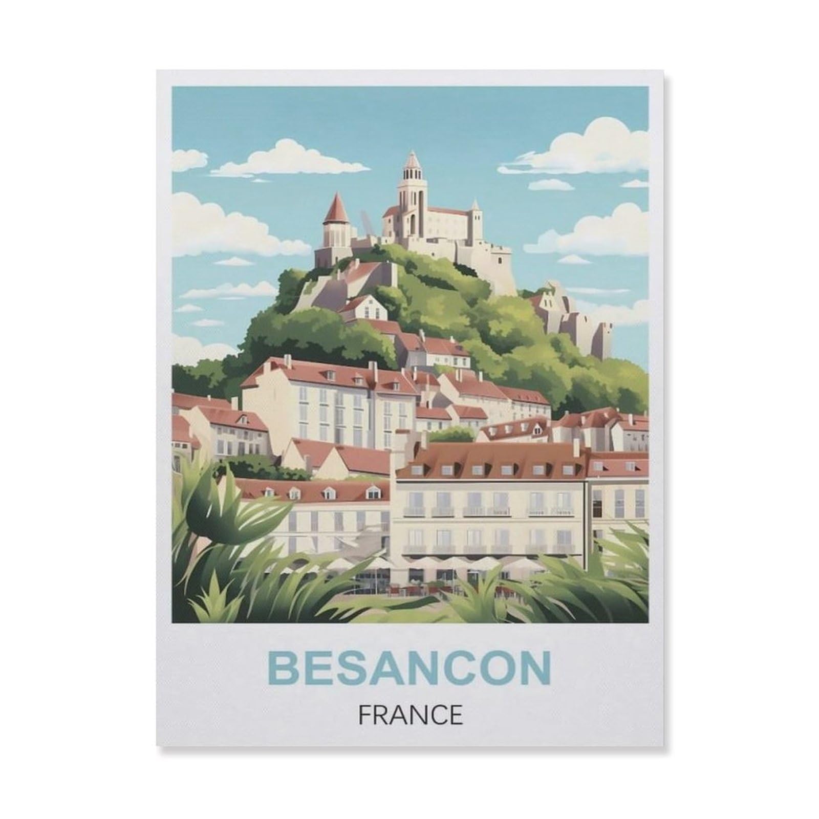 Vintage Wall Decor Metal Poster Plaque，Besancon France(30x40cm）