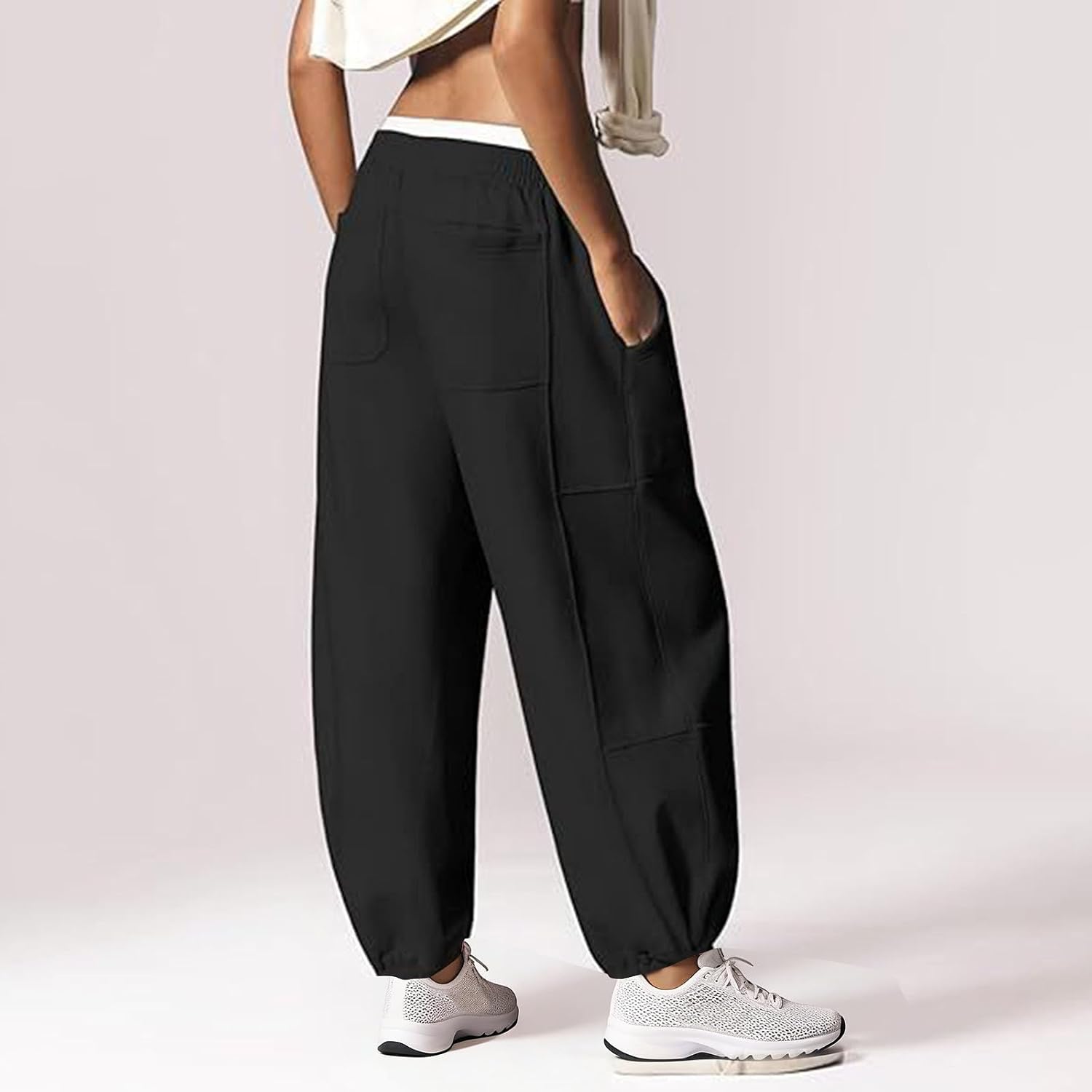 Sweatpants Women Fall Winter Fashion Baggy Joggers Workout Lounge Comfy Pants High Waisted Athletic Cinch Bottom