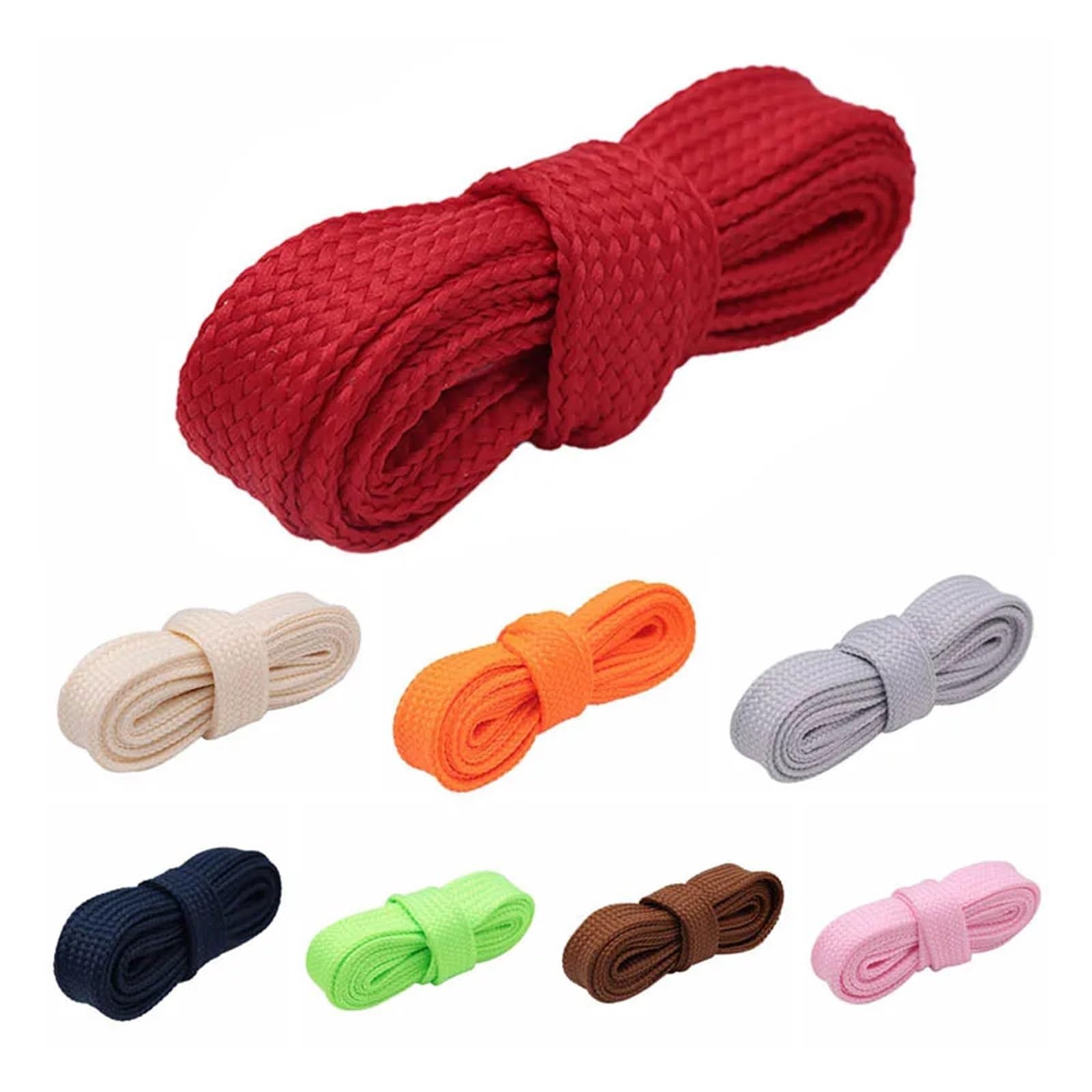 Cordones de Zapatos 1 par de Cordones Anchos de 18 mm de Doble Capa for Zapatillas Deportivas, Planos y Gruesos.(134 Apricot,60cm)