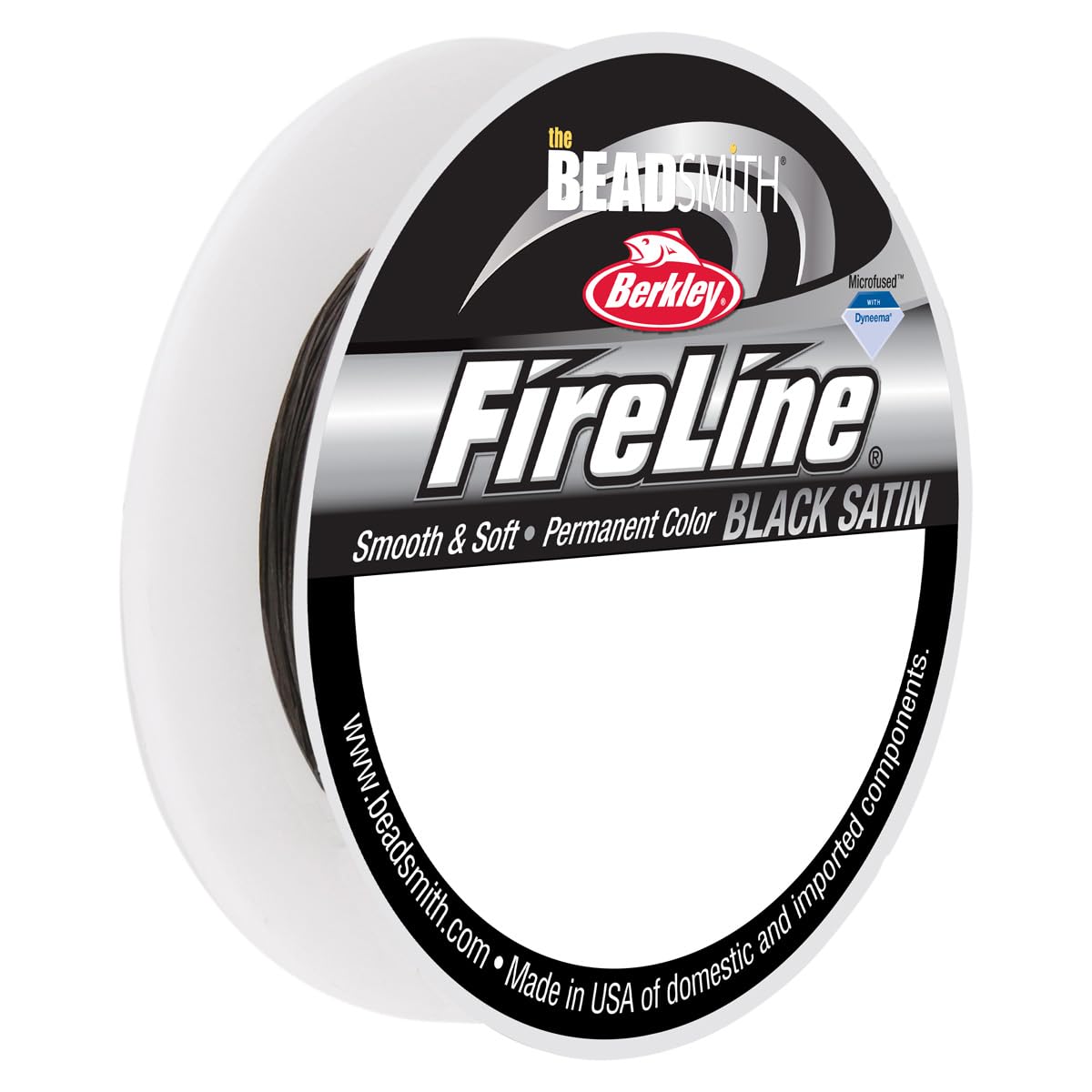 The Beadsmith Fireline by Berkley Micro-Fused Braided Thread 8lb. Test, 007 /.17mm Diameter, 15 Yard Spool, Black Color Super Strong Stringing Material for Jewelry Making and Bead Weaving