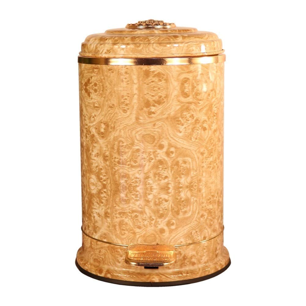 LXTIN Trash Bins Stainless Steel Pedal Bin,household Trash Can With Inner Bucket European Round Waste Bin Hotel Fingerprintproof Rubbish Bin-f 26x42cm(10x17inch)