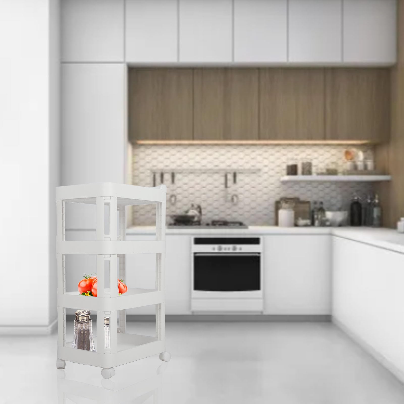 Carro de Almacenamiento con Ruedas, Carros Utilitarios Móviles Portátiles de Gran Capacidad, Carro Organizador con Ruedas, Ideal para Sala de Estar, Cocina, Organización del Hogar (820)