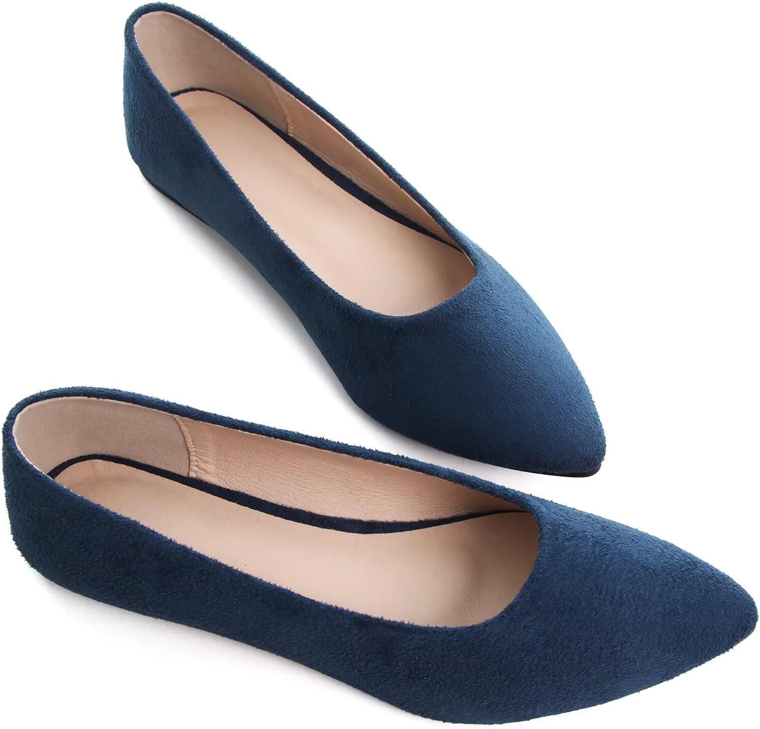 SAILING LU Women's Suede Pointed Toe Ballet Flats Comfortable Wedding Party Slip-On Ballerina Dressy Shoes for Women - Image 2