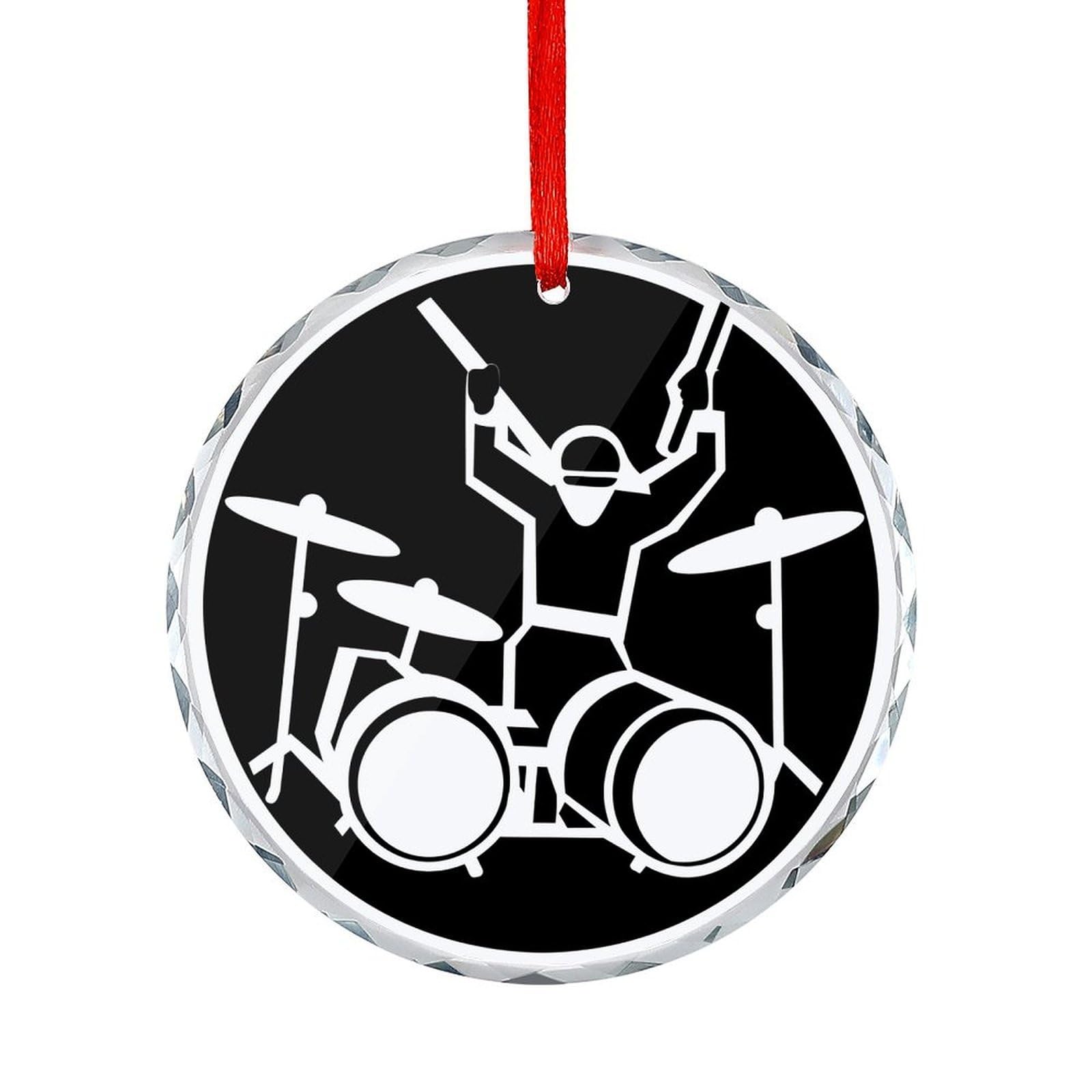 Fodpand Women's Style Drummer Round Glass Ornament Keepsake Gift Exchange Ideas Car Decor,Christmas Ornaments For Tree Window Garden Ornaments