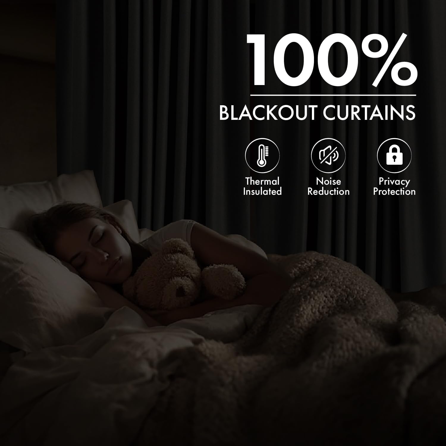 MIULEE 100% Blackout Linen Curtains for Bedroom 90 inches Long, Thermal Insulated Room Darkening Black Out Drapes for Living Room, Back Tab Rod Pocket, 2 Panels Set, 40 Wide x 90 Length, Cream