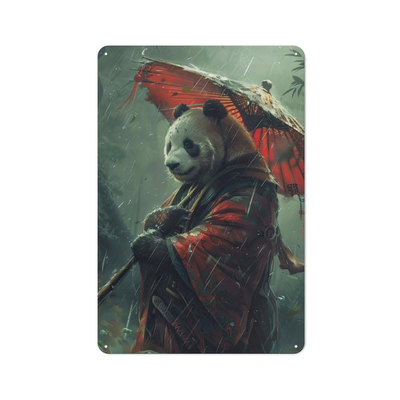 Classic The Mysterious Panda Metal Gift Sign 30x20cm, Small Space Decor for Home, Shop, Pub Or Studio Wall