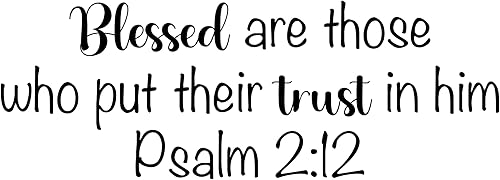 Miniatura 5 de Vinilo religioso para pared, versículo de la Biblia, Salmo 2:12, Benditos son aquellos que ponen su confianza en él, decoración cristiana para el