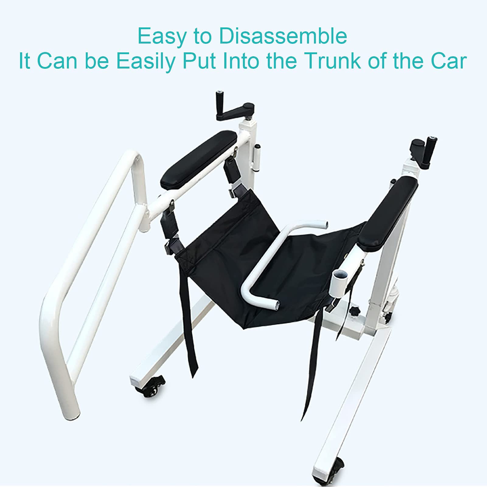 Silla de Transferencia con Elevador Pacientes, Silla de Transporte para Minusválidos y Ancianos, Silla de Traslado de Pacientes Multifuncional