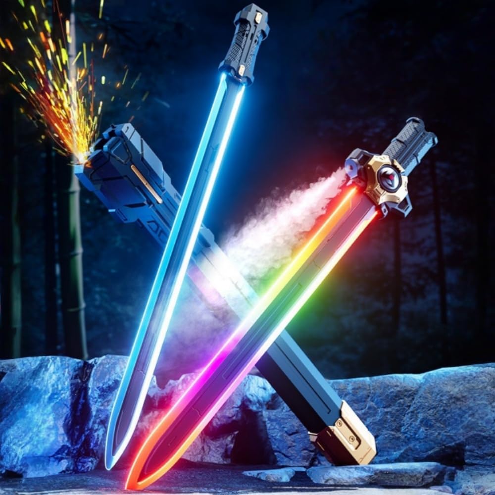 エフェクト武器『光の剣』 Amazon.co.jp: AOUCN光る刀、剣の中に剣、組み合わせが可能で、火花