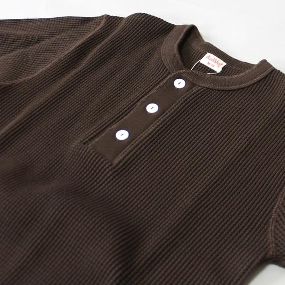 CARRER ヘンリーネック　ワッフル ブラウン CARRER ヘンリーネック ワッフル ブラウン Healthknit スーパー