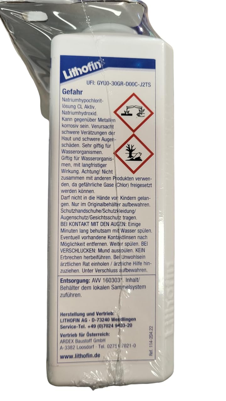 zbs24 Lithofin KF Schimmel-Ex 500ml, entfernt schwarze Stockflecken, Schimmel, Pilze, Algen, für Fliesen, Fugen, Putz und Mauerwerk, inkl. Latex Handschuhe Gr. 8 (3 x 500ml)