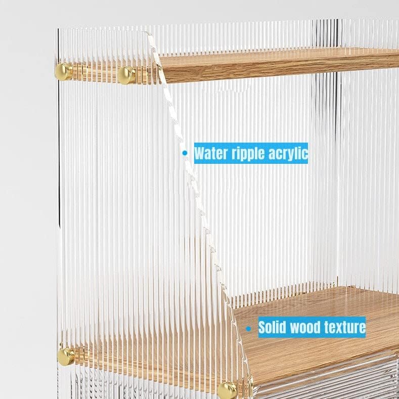 Miniatura 3 de Organizador de baño, organizador de tocador, hecho de acrílico y tablero de densidad, 2 niveles y dos cajones, organizadores para el cuidado de la