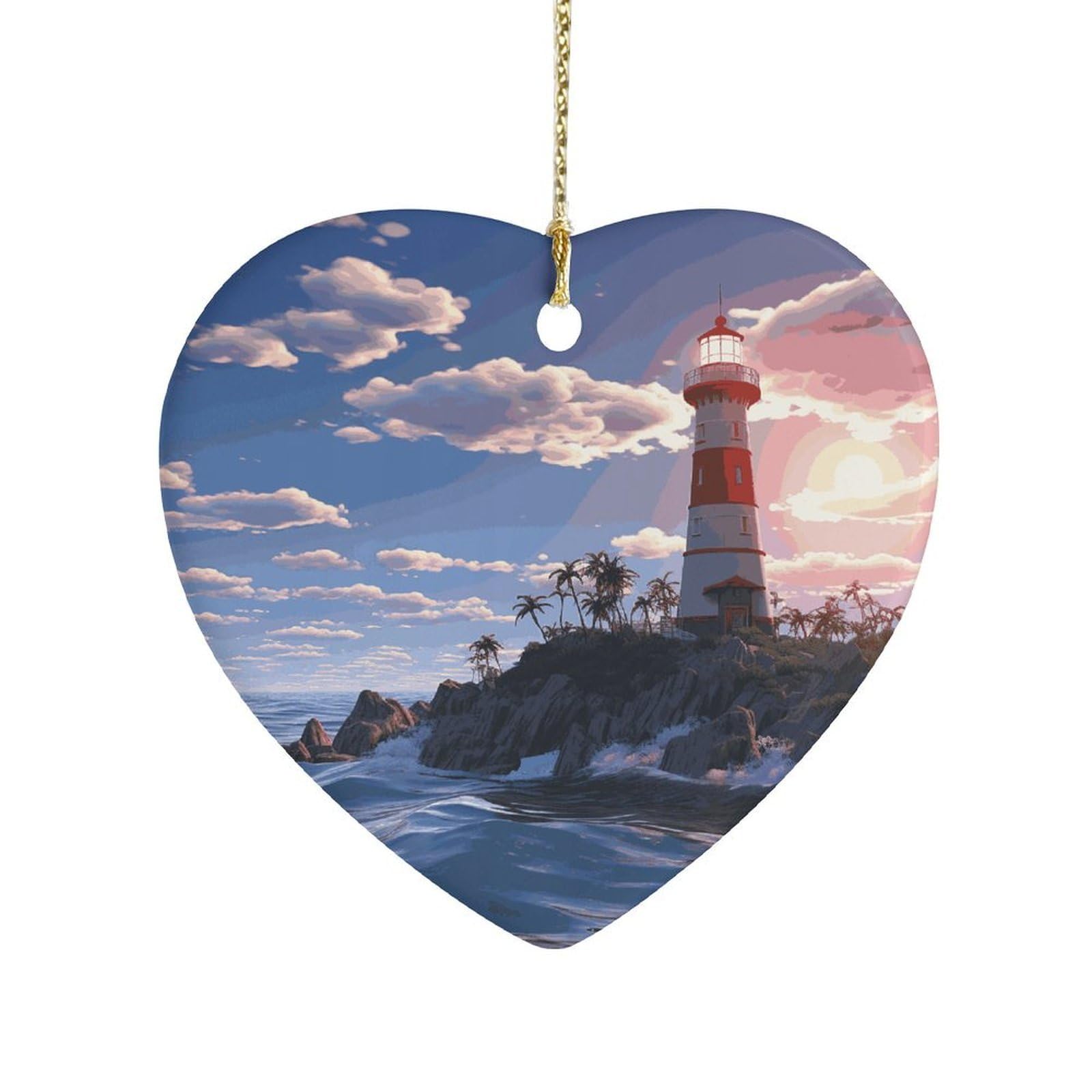 Fekiloot Style Navigation Lighthouse Ceramic Ornament Home Decor Keepsake